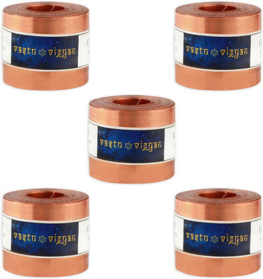 vastu-vigyan Vastu Copper Strip (8 Feet Length, 25MM Width, 0.3mm Thickness) (Pack of 5) Decorative Showpiece  -  11 cm(Copper, Copper)