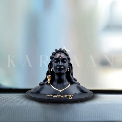 karvaan Adiyogi Statue For Car Dash Board | Handcrafted Adiyogi Lord Shiva Idol Murti Decorative Showpiece  -  13.97 cm(Resin, Gold, Black)