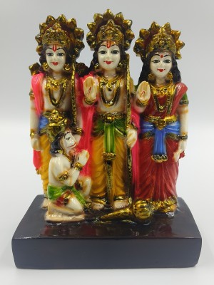 Sudaya Idol Ram Darbar Murti Statue Laxman and Goddess Sita Devi hanuman ji Decorative Showpiece  -  15 cm(Polyresin, Multicolor)