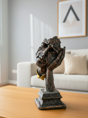 Ornadwell The Intrigue Synes Grey Polyresin Showpiece | Matte Contemporary Home Décor Decorative Showpiece  -  34 cm(Polyresin, Grey)
