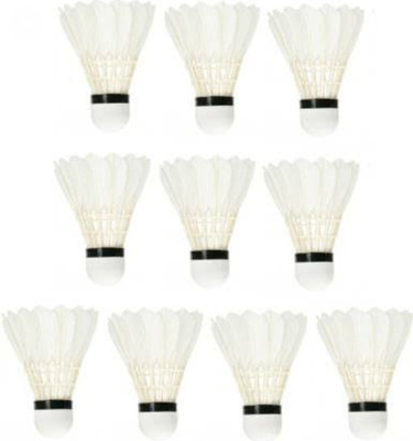 Clarkjan Feather white slik shuttle pack of 10 New Feather Shuttle  - White(Medium, 77, Pack of 10)