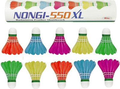 Nongi 550XL Multicolor Feather Shuttle  - Multicolor(Medium, 77, Pack of 10)