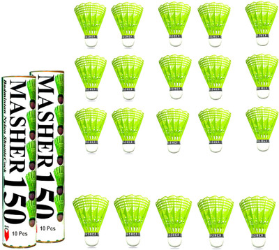 RRTraders Masher 150 plastic shuttlecock (pack of 20) Plastic Shuttle  - Green(Medium Fast, 78, Pack of 20)
