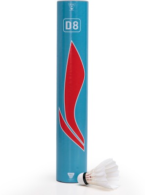 LI-NING D8 Feather Shuttlecock Feather Shuttle  - White(Medium Slow, 76, Pack of 1)