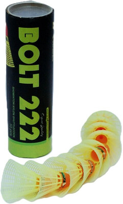 Krira Shuttlecock for Badminton | Durable Nylon Birdie for Indoor & Outdoor Play Plastic Shuttle  - Yellow(Medium, 77, Pack of 10)