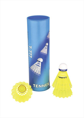 Tennex T-777 Badminton Nylon Shuttlecock for Professional Players Nylon Shuttle  - Yellow(Medium Fast, 78, Pack of 6)