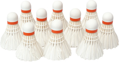 FHeavn Badminton Shuttle cocks Feather Nylon, White, Pack of 10 Feather Shuttle  - White(Fast, 79, Pack of 10)