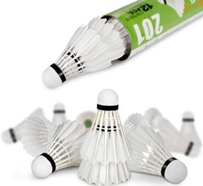 Clarkjan Feather white medum fast shuttle pack of 10 New Feather Shuttle  - White(Medium, 77, Pack of 10)