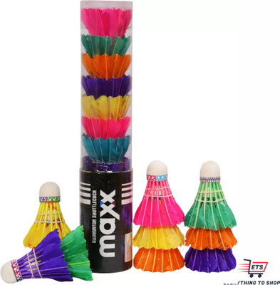 ETS Maxx Feather Shuttle - Multicolor l Everything to Shop Feather Shuttle  - White(Medium Fast, 78, Pack of 10)