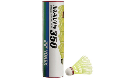 YONEX Mavis 350 Nylon Shuttle  - Yellow, Red(Fast, 79, Pack of 6)