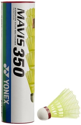 YONEX MAVIS 350 RED Nylon Shuttle  - Yellow, Red(Fast, 79, Pack of 6)