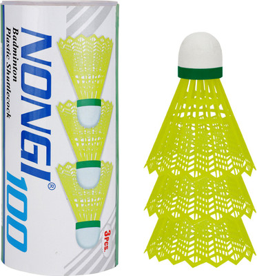 Nongi Badminton Plastic Shuttlecock For Indoor And Outdoor Badminton Shuttle Sports Plastic Shuttle – Yellow  (Medium, 77, Pack Of 3) For Rs. 59 @ 88 %
