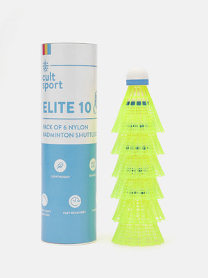 Cultsport Elite 10 Nylon Shuttle  - Yellow(Slow, 75, Pack of 6)