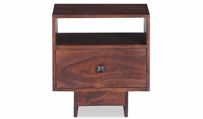 APRODZ Gangwon Bedside Table (Light Walnut Sheesham) Solid Wood Bedside Table(Finish Color - Light Walnut, DIY(Do-It-Yourself))