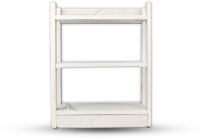 sbf furniture 3-Tier Wooden Storage Shelf Rack | Engineered Wood | Open Display & Utility Use Engineered Wood Side Table(Finish Color - White, DIY(Do-It-Yourself))
