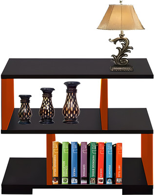 Timbercraft Wooden S Design Table with multipul compartment balck & BROWN Engineered Wood Side Table(Finish Color - Multicolour, DIY(Do-It-Yourself))
