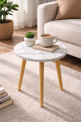 etiquette art Coffee Table Side Table/End Table/Plant Stand for Living Room and Bedroom Engineered Wood Corner Table(Finish Color - White, DIY(Do-It-Yourself))