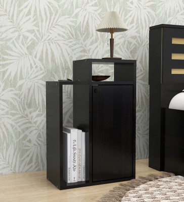 Mintwud from Pepperfry Akari Wooden Bedside Table/Wooden Side Table For Bed Room Engineered Wood End Table(Finish Color - Wenge, Knock Down)
