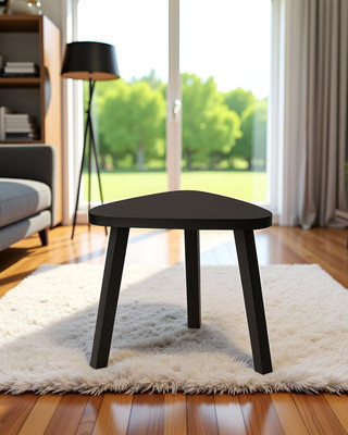 sbf furniture Solid Wood 3-Leg Triangle Side Table for Corner Spaces (Natural Finish) Engineered Wood Side Table(Finish Color - Black, DIY(Do-It-Yourself))