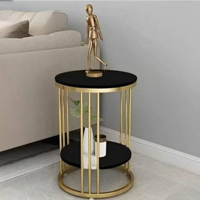 ArtfulCrafts double top golden stool table Metal Bedside Table(Finish Color - gold, Pre-assembled)