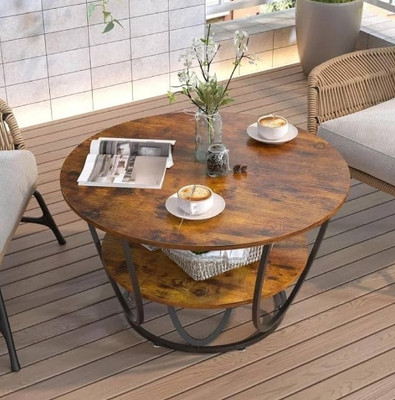 Unique Arts Shoppee Unique Arts Gleaming Iron Haven: A Stylish Metal Center Table for Modern Spaces Engineered Wood Coffee Table(Finish Color - Black & brown, Pre-assembled)