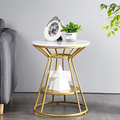 Pexilo Heavy‑Duty Iron End Table Rustic Industrial Design For Living Room Accent Solid Wood Bedside Table(Finish Color - Purple, Pre-assembled)