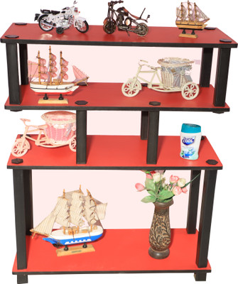 pndggroup Engineered Wood Corner Table(Finish Color - RED, DIY(Do-It-Yourself))