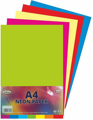 Neya Nest A4 Neon Color Paper – 100 Sheets Silhouette Paper Sheet(21 cm  x  29.7 cm)