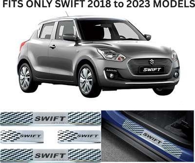 Addition Stainless Steel Door Sill Guard for Swift 2018 -4Pcs Set | Premium Chrome Finish Door Sill Plate