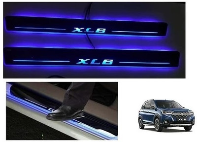 Uneestore Car Door Black Foot Step Led Sill Plate For MARUTI XL6 Door Sill Plate