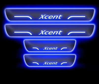 NATIONAL AUTO Mirror Finish Car Door Foot Step Led Sill Plate for XCENT . (Set of 4 Pcs) Door Sill Plate