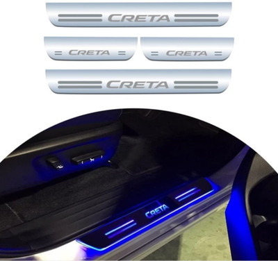 NATIONAL AUTO CRETA Sill Plate/Door Foot Step in BLUE LIGHT . (Set of 4 Pcs) Door Sill Plate