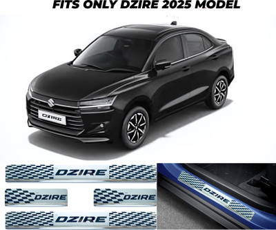 Addition Premium SS Door Sill Plate for Dzire 2025–Stylish & Protective Fit chrome finish Door Sill Plate