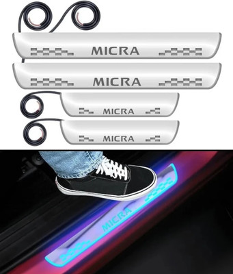 NATIONAL AUTO Mirror Finish Car Door Foot Step Led Sill Plate for MICRA . (Set of 4 Pcs) Door Sill Plate