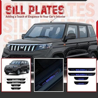 Uneestore Car Door Black Foot Step Led Sill Plate For MAHINDRA BOLERO NEO 2022 Door Sill Plate