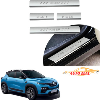 AutoZeal Stainless Steel Door Sill Plates/Foot Steps Scuff Plates for Kiger All Models Door Sill Plate