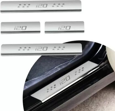 ANiiTEK Stainless Steel Door Sill Plates/Foot Steps Scuff Plates for I20 All Models Door Sill Plate