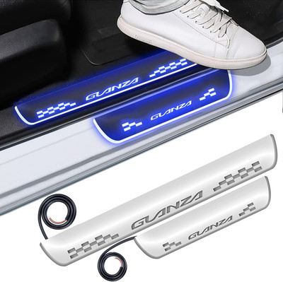 CARZEX 142 Premium Quality LED ACRYLIC Footstep Scuff Plates Sill plates - SET OF 4PCS for glanza Door Sill Plate