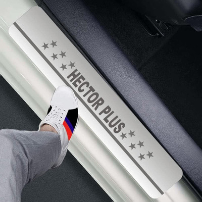 NATIONAL AUTO Sill Plate/Door Foot Step in Stainless Steel. For HECTOR (Set of 4 Pcs) Door Sill Plate