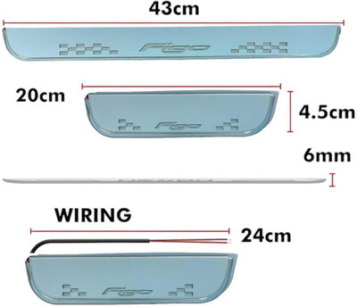 JUST MOD Figo car Door Foot Step Led Sill Plate Set of 4 pcs. Door Sill Plate