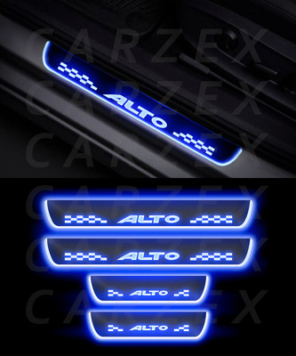 CARZEX Premium High Quality With Mirror Finish Car Door Foot Step LED Sill Plate for Maruti Suzuki Alto . (Set of 4 Pcs) Door Sill Plate