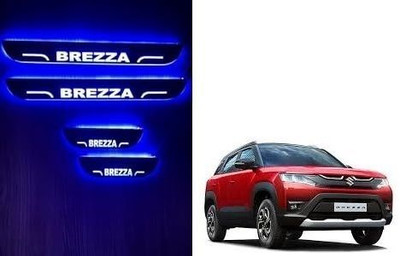 Uneestore Car Door Black Foot Step Led Sill Plate For MARUTI VIATARA BREZZA 2022 Door Sill Plate