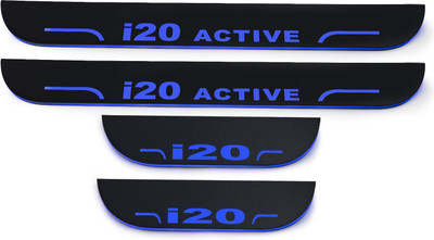 CARMART CSet of 4 Car Accessories door sill plates with blue light for i20 Door Sill Plate