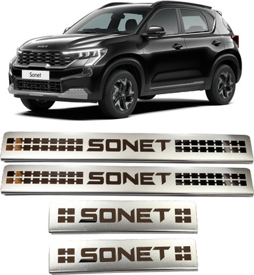 EMPICA KIA SONET Sill Plate/Door Foot Step Scuff Plate Stainless Steel(Set of 4 Pcs Door Sill Plate