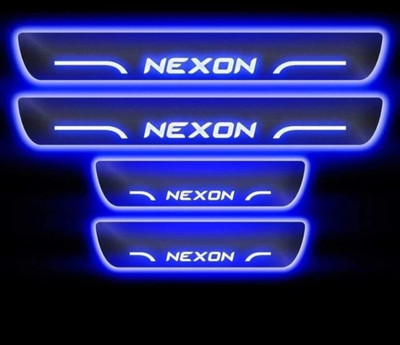 NATIONAL AUTO Mirror Finish Car Door Foot Step Led Sill Plate for NEXON . (Set of 4 Pcs) Door Sill Plate