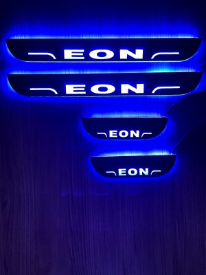 NATIONAL AUTO CEON Black Edition Door Sill Plate with Blue LED – Enhance Car Exterior Door Sill Plate