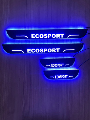 NATIONAL AUTO CEcosport Black Edition Door Sill Plate with Blue LED – Enhance Car Exterior Door Sill Plate