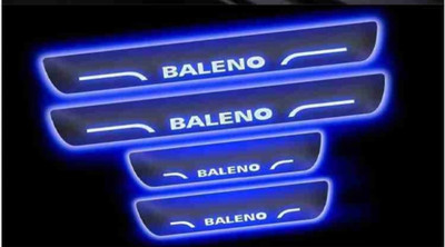 NATIONAL AUTO Mirror Finish Car Door Foot Step Led Sill Plate for BALENO . (Set of 4 Pcs) Door Sill Plate