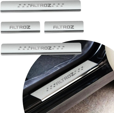 AutoZeal Stainless Steel Door Sill Plates/Foot Steps Scuff Plates for Altroz All Models Door Sill Plate