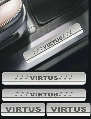 NATIONAL AUTO Sill Plate/Door Foot Step in Stainless Steel. For VIRTUS (Set of 4 Pcs) Door Sill Plate